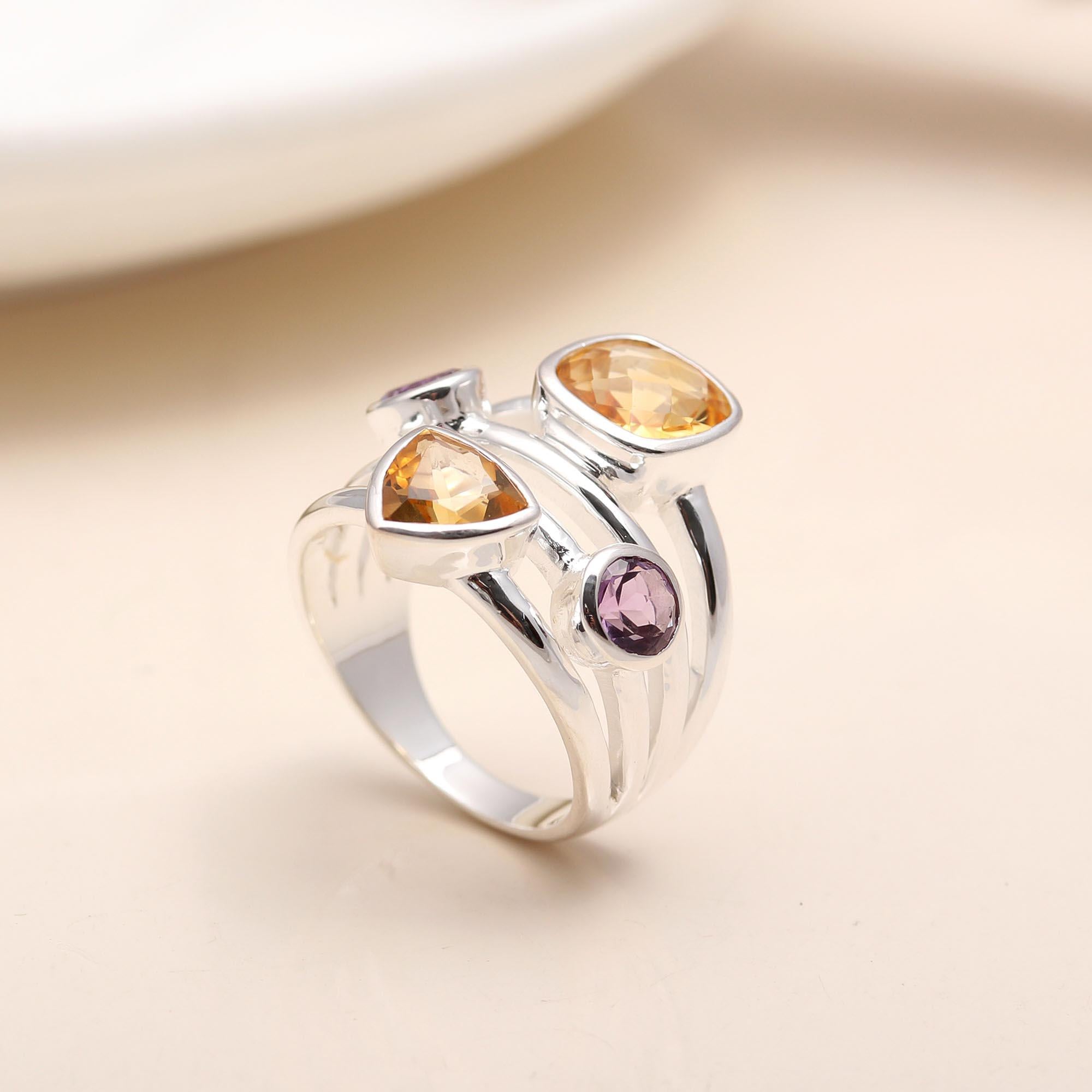 925 Silver Multi-Stone Ring