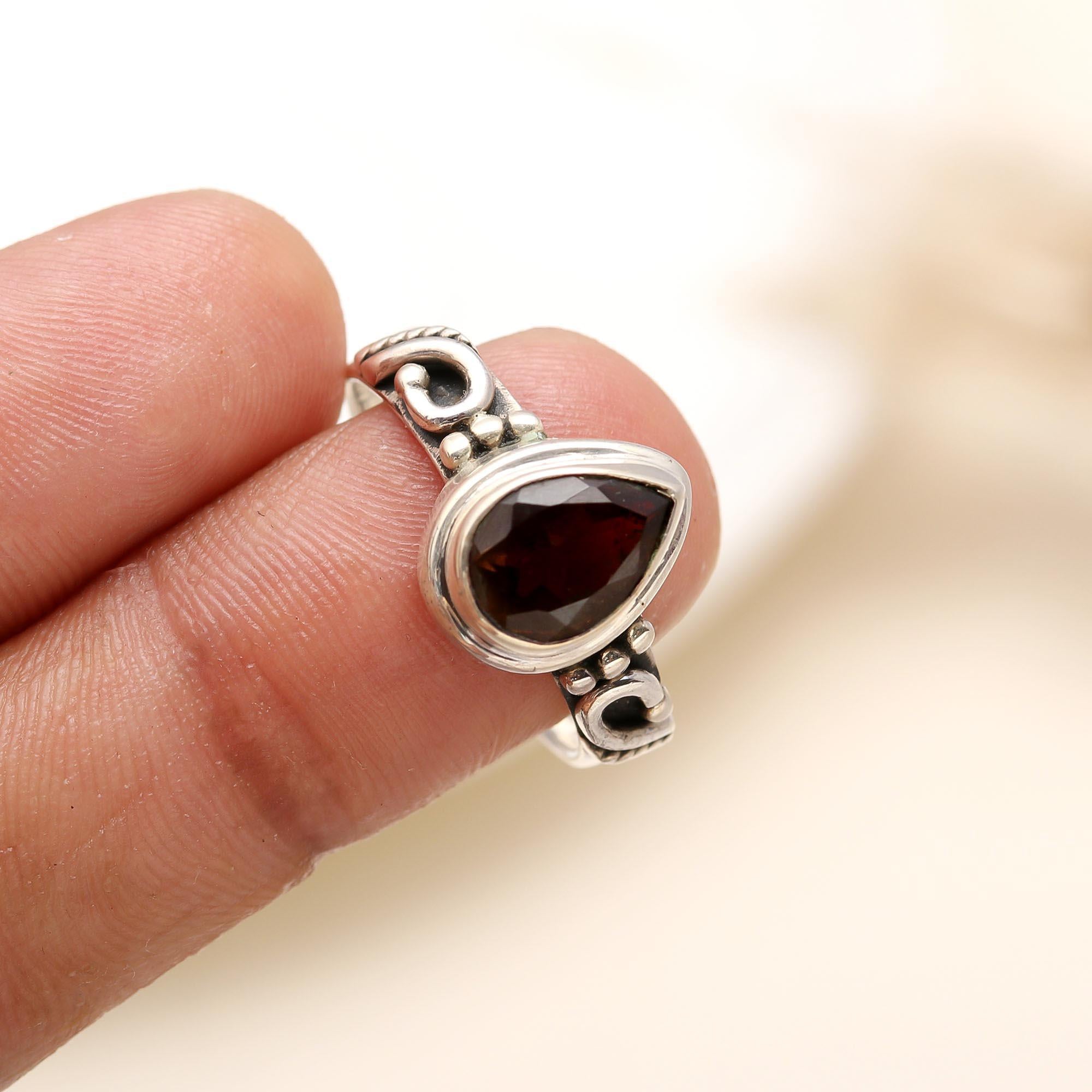 925 Silver Smoky Quartz Ring