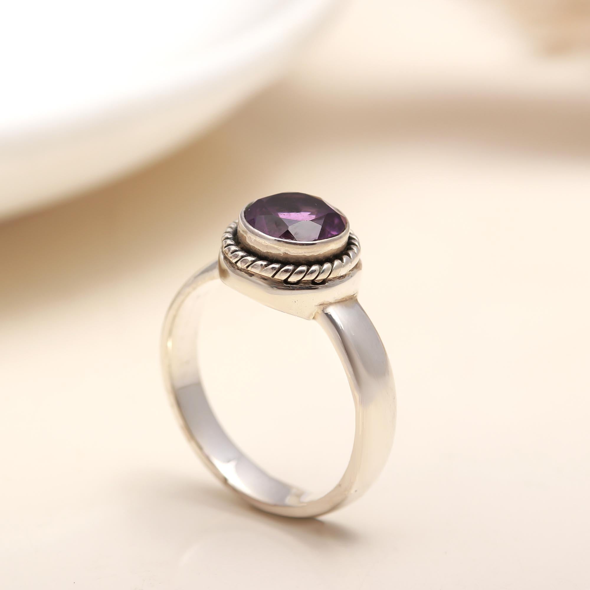 925 Silver Amethyst Ring