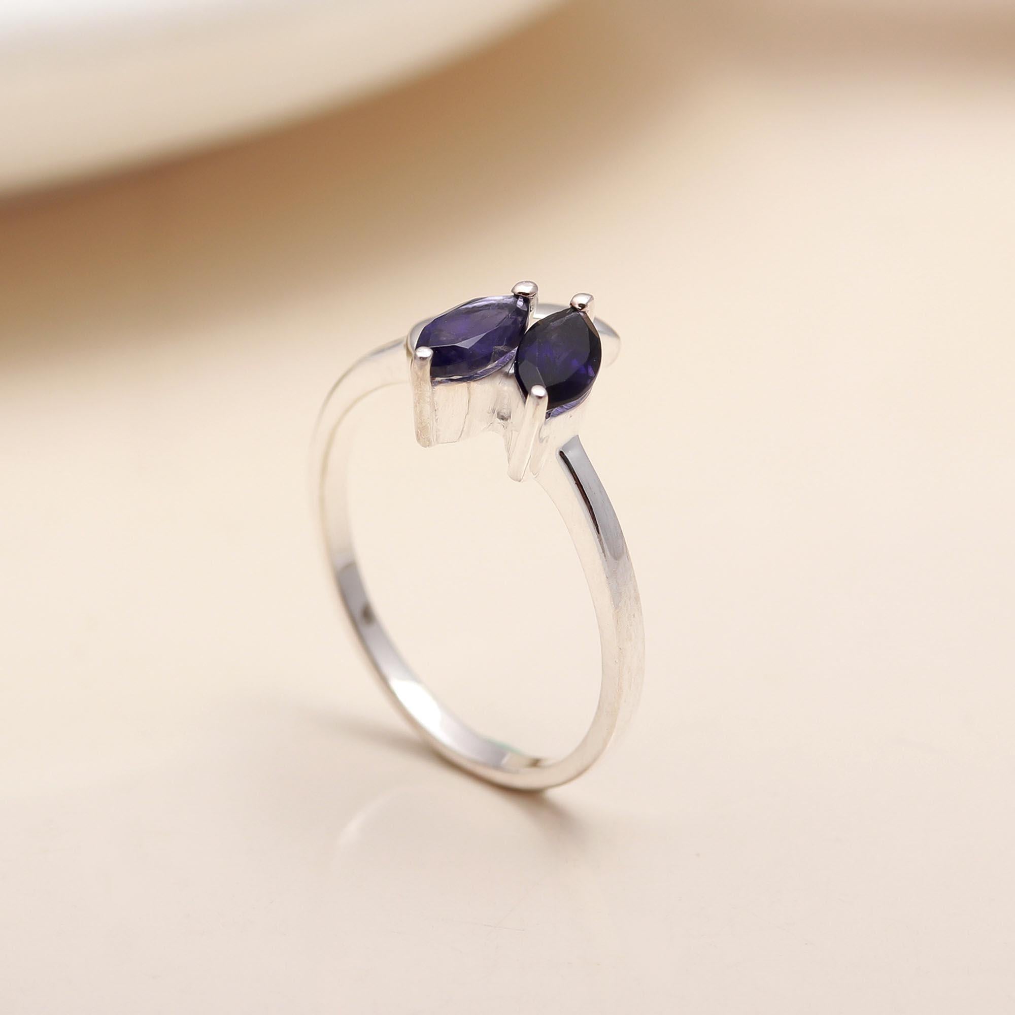 925 Silver Iolite Ring