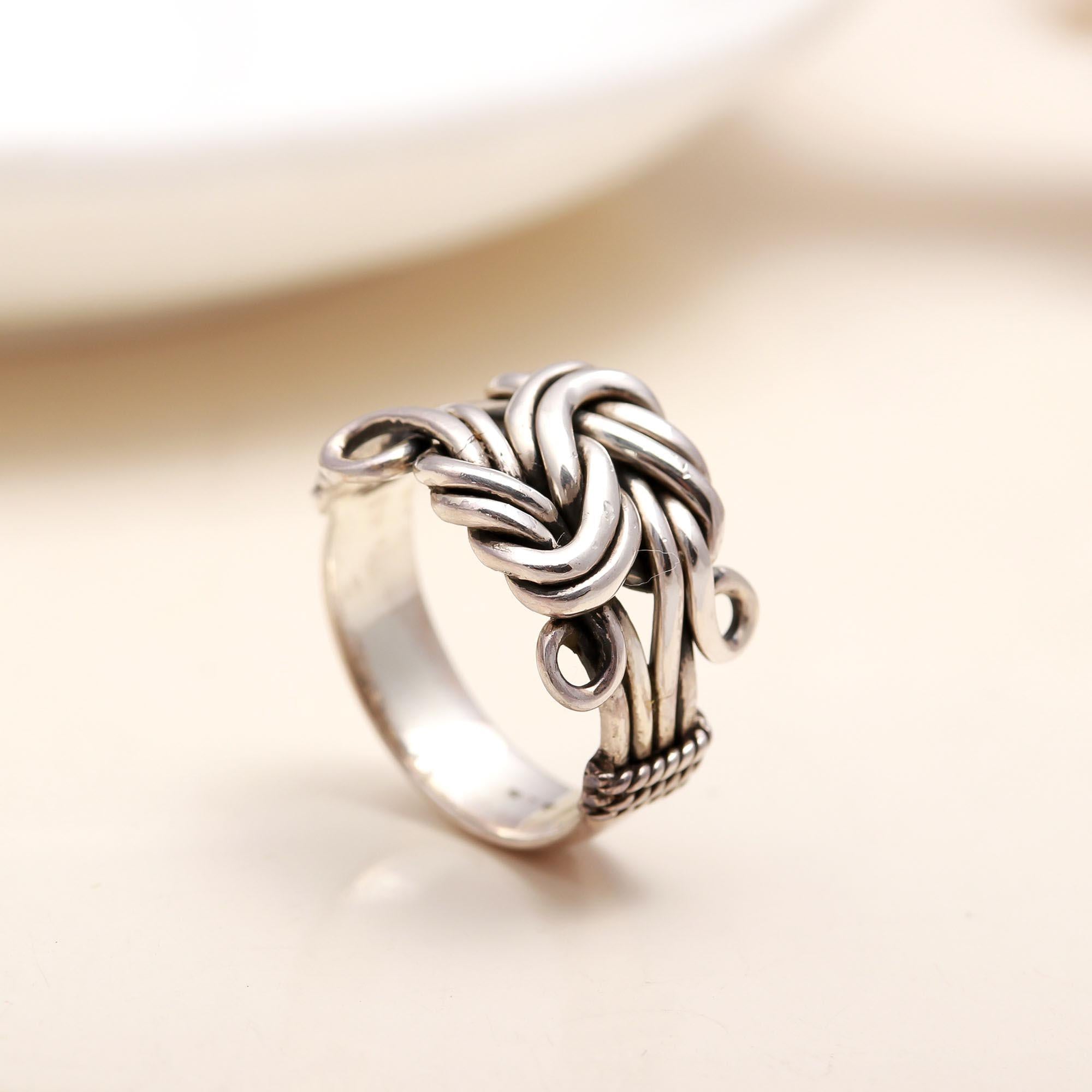 925 Silver Knot Statement Ring