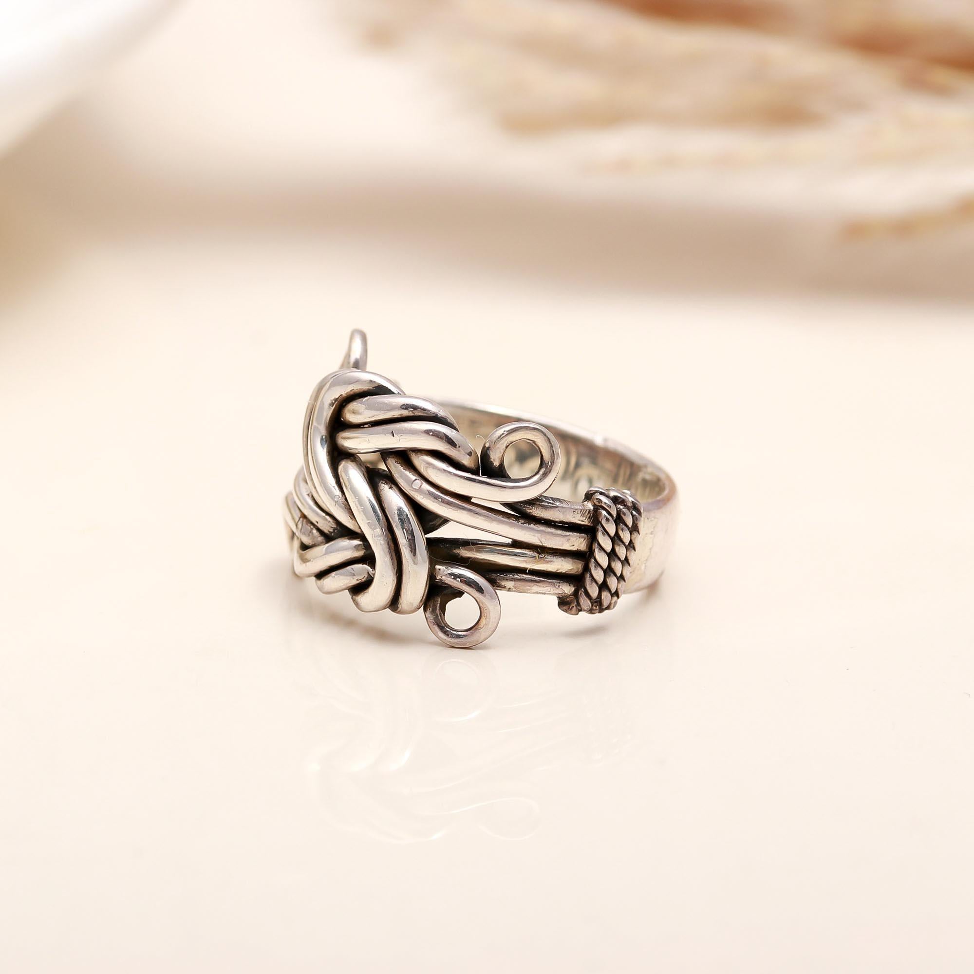 925 Silver Knot Statement Ring