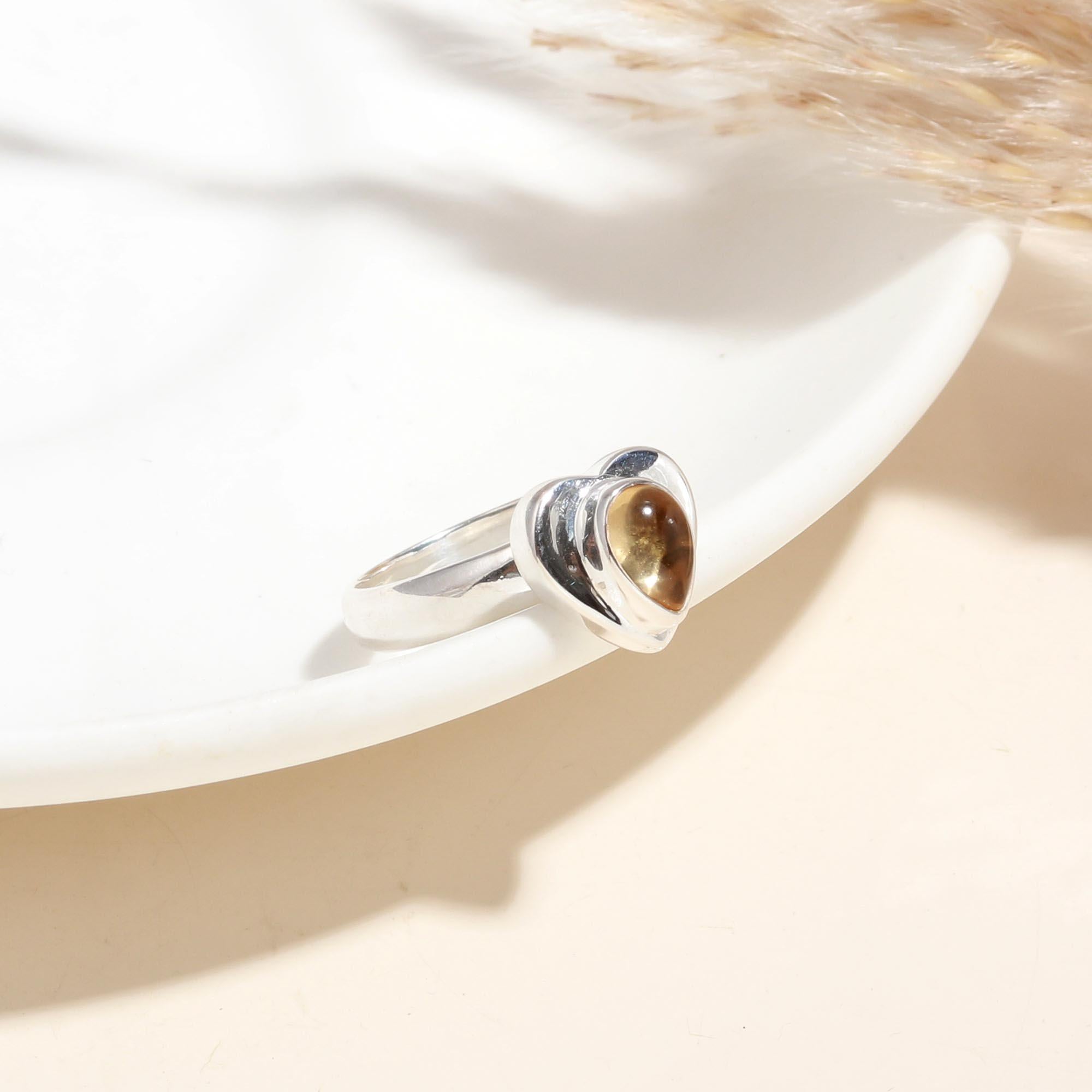 925 Silver Oval Tiger Eye Ring