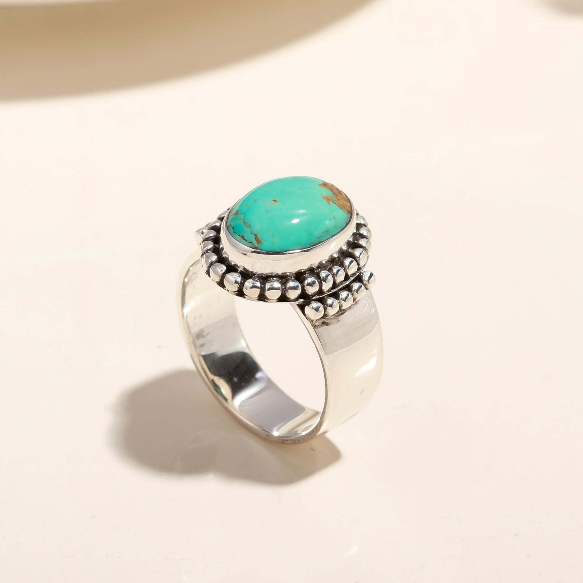925 Silver Oval Turquoise Ring