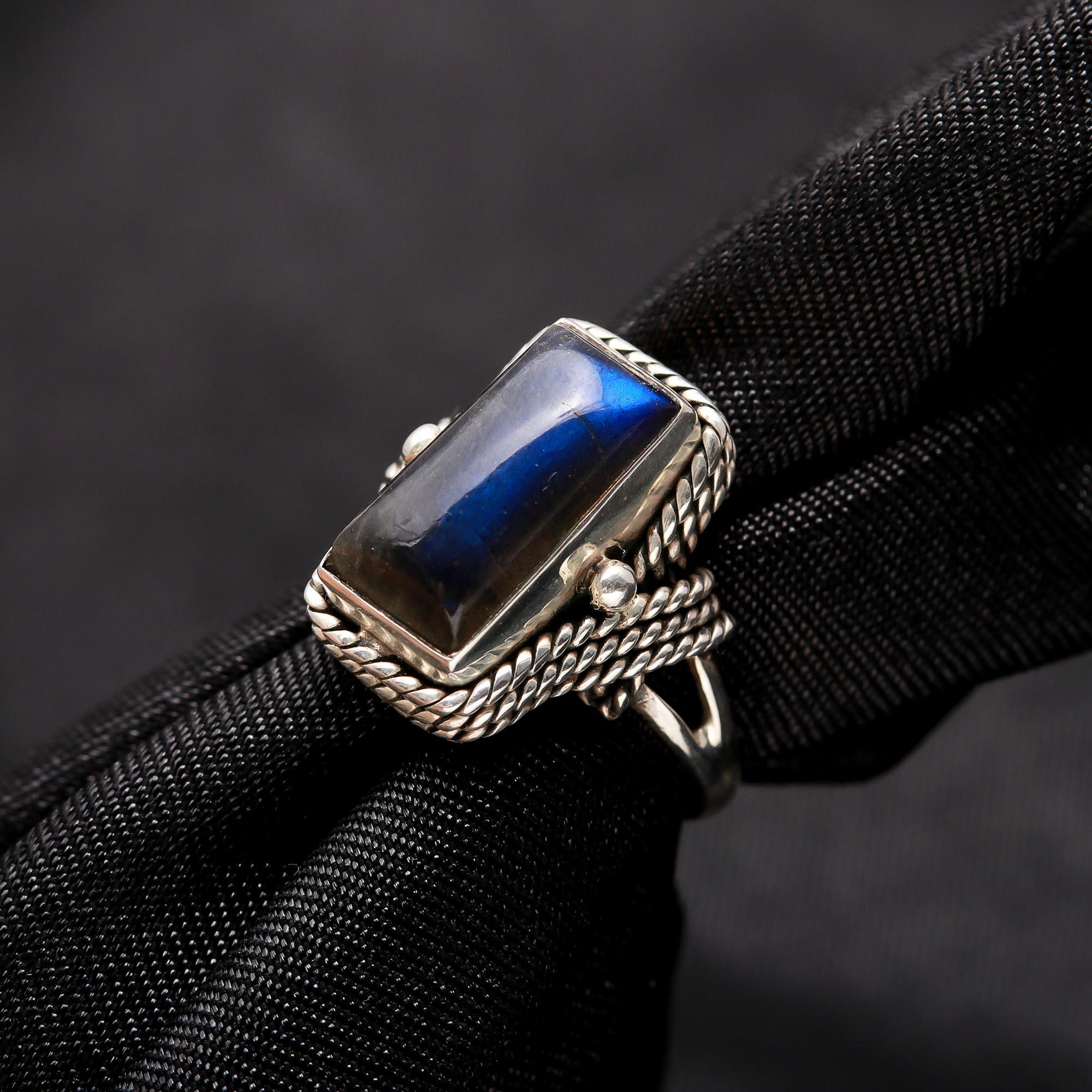 925 Silver Blue Labradorite Ring