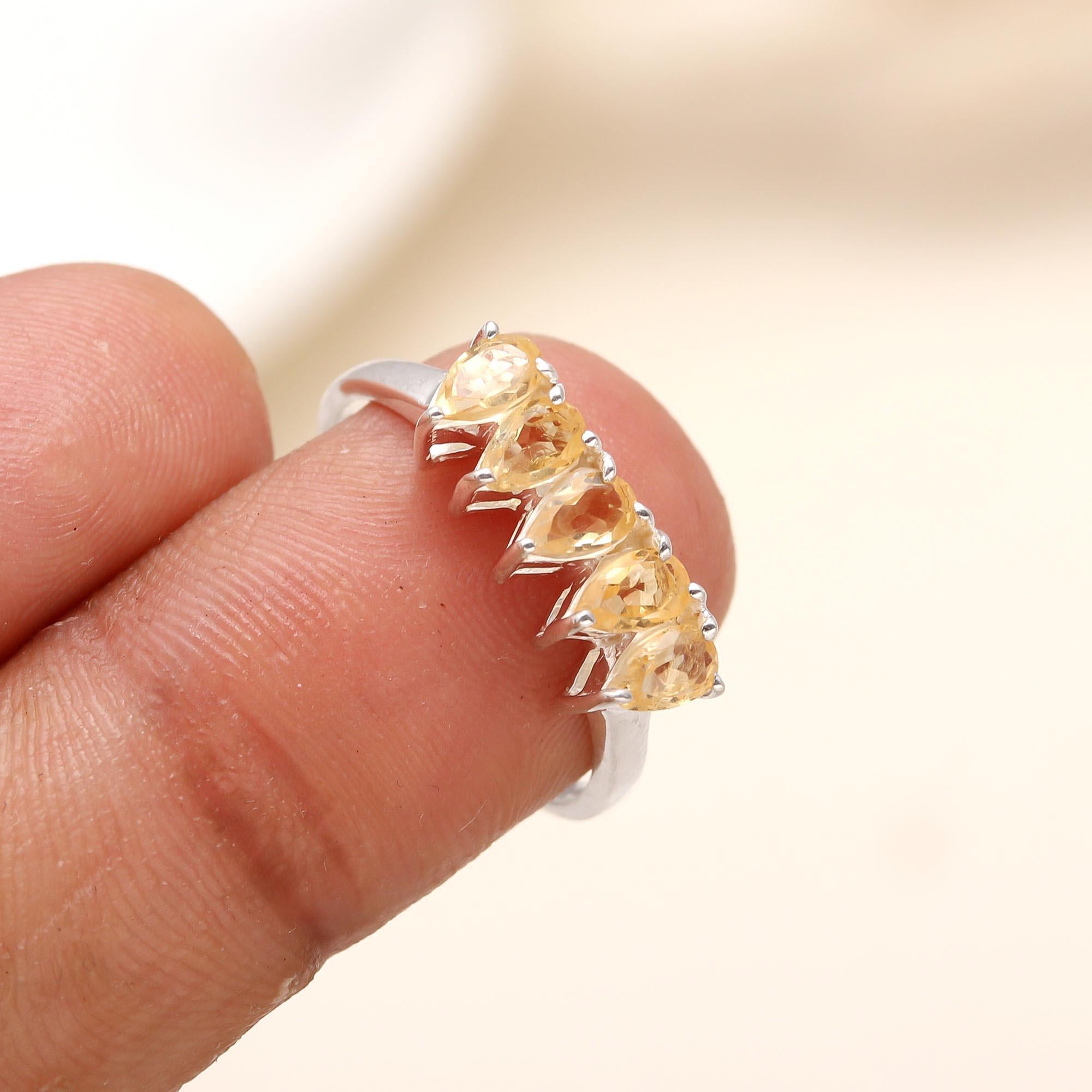 925 Silver Citrine Ring