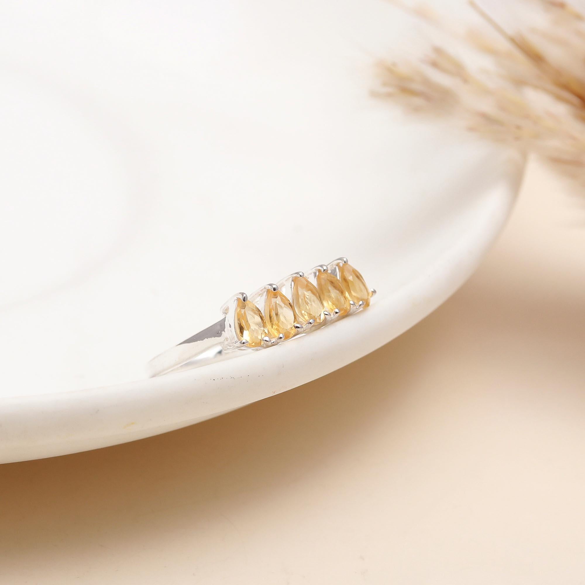 925 Silver Citrine Ring