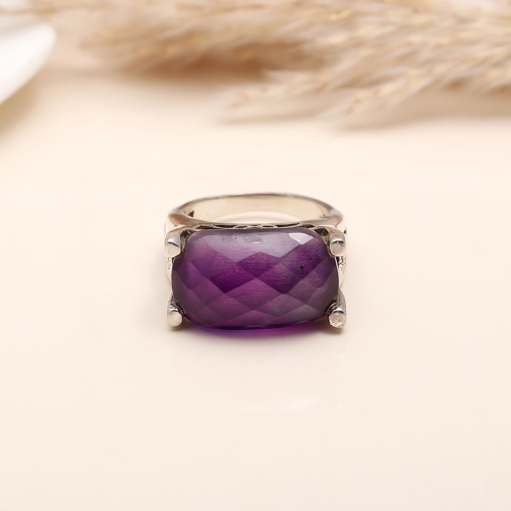 Luxury statement ring with purple gemstone by AG925Jewellery