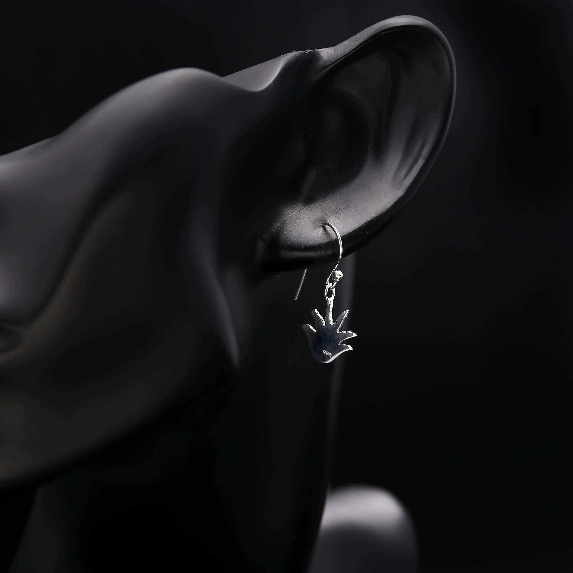 925 Silver Palm Leaf Dangle Earrings