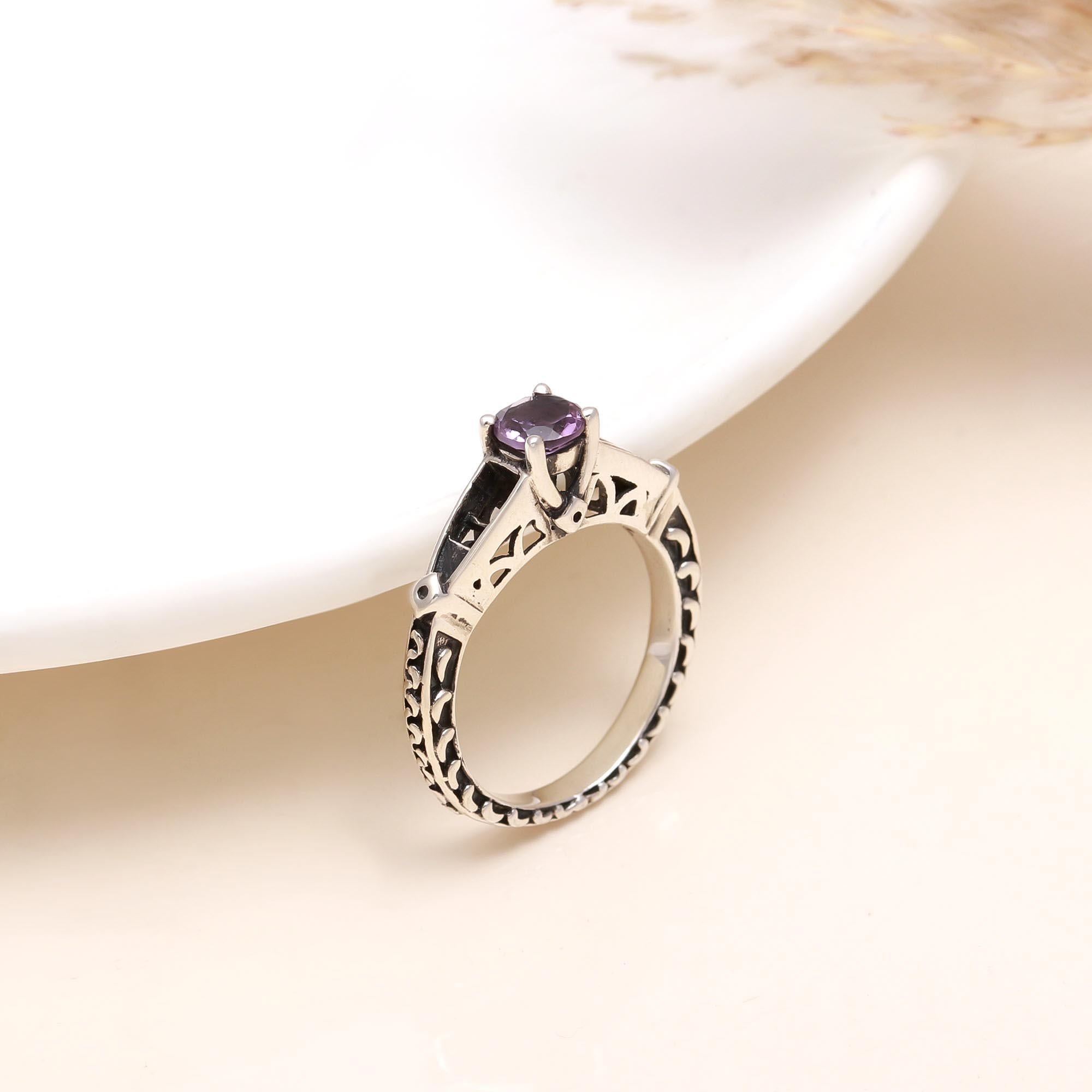 925 Silver Amethyst Ring