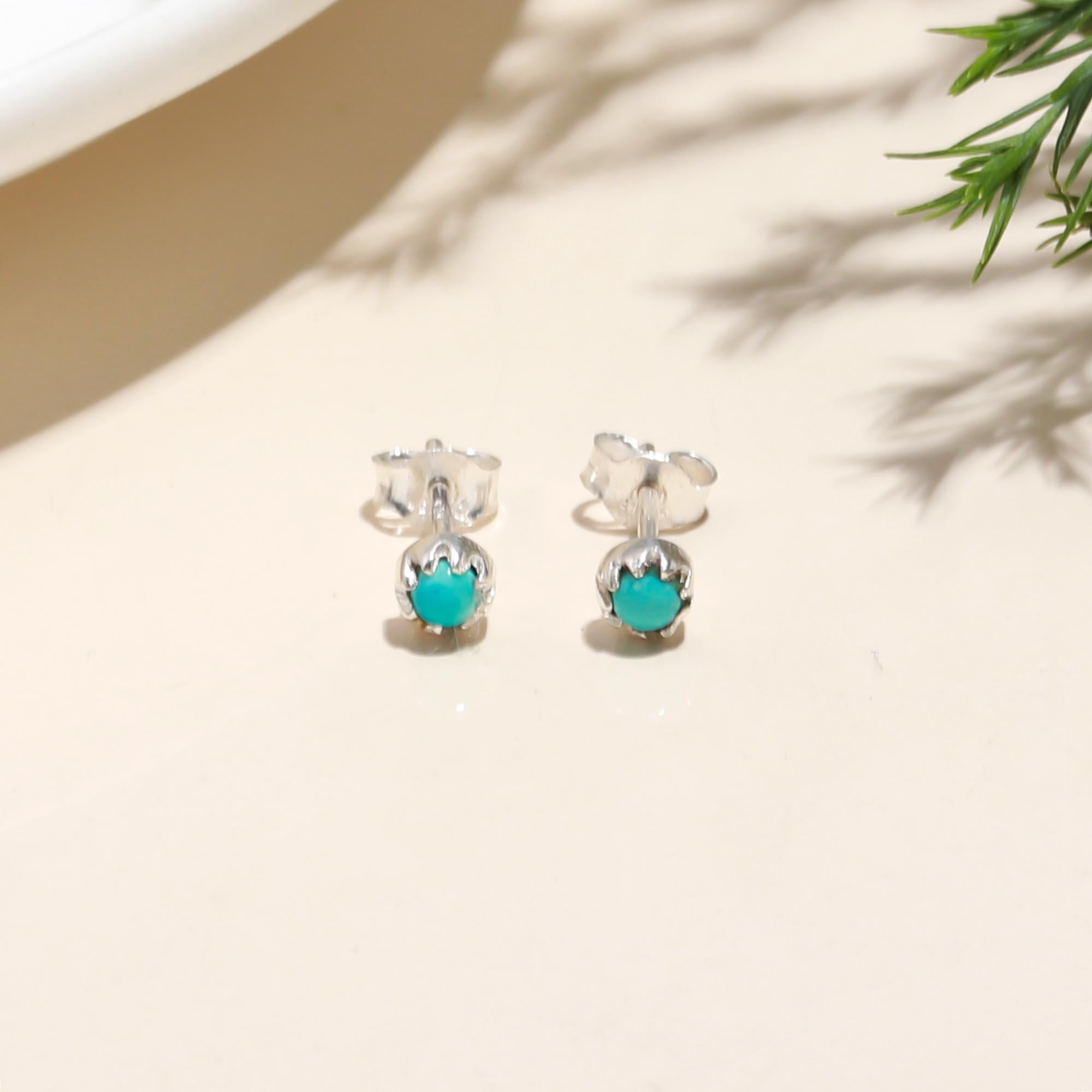925 Silver Turquoise Stud Earrings