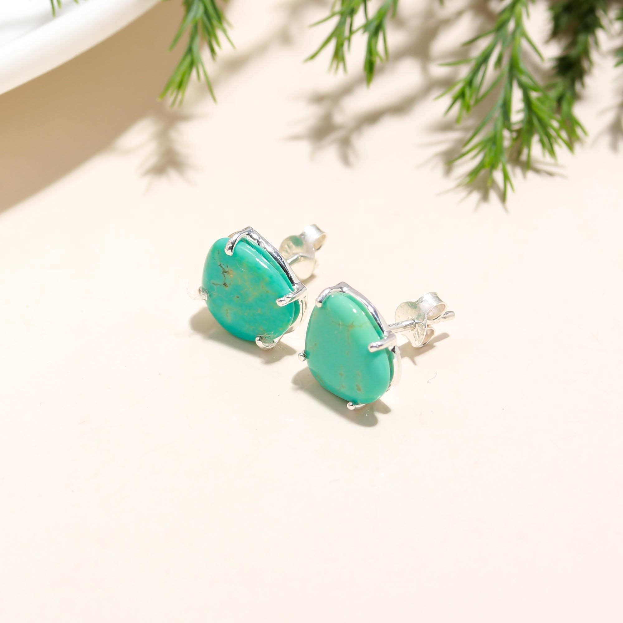 925 Silver Turquoise Stud Earrings