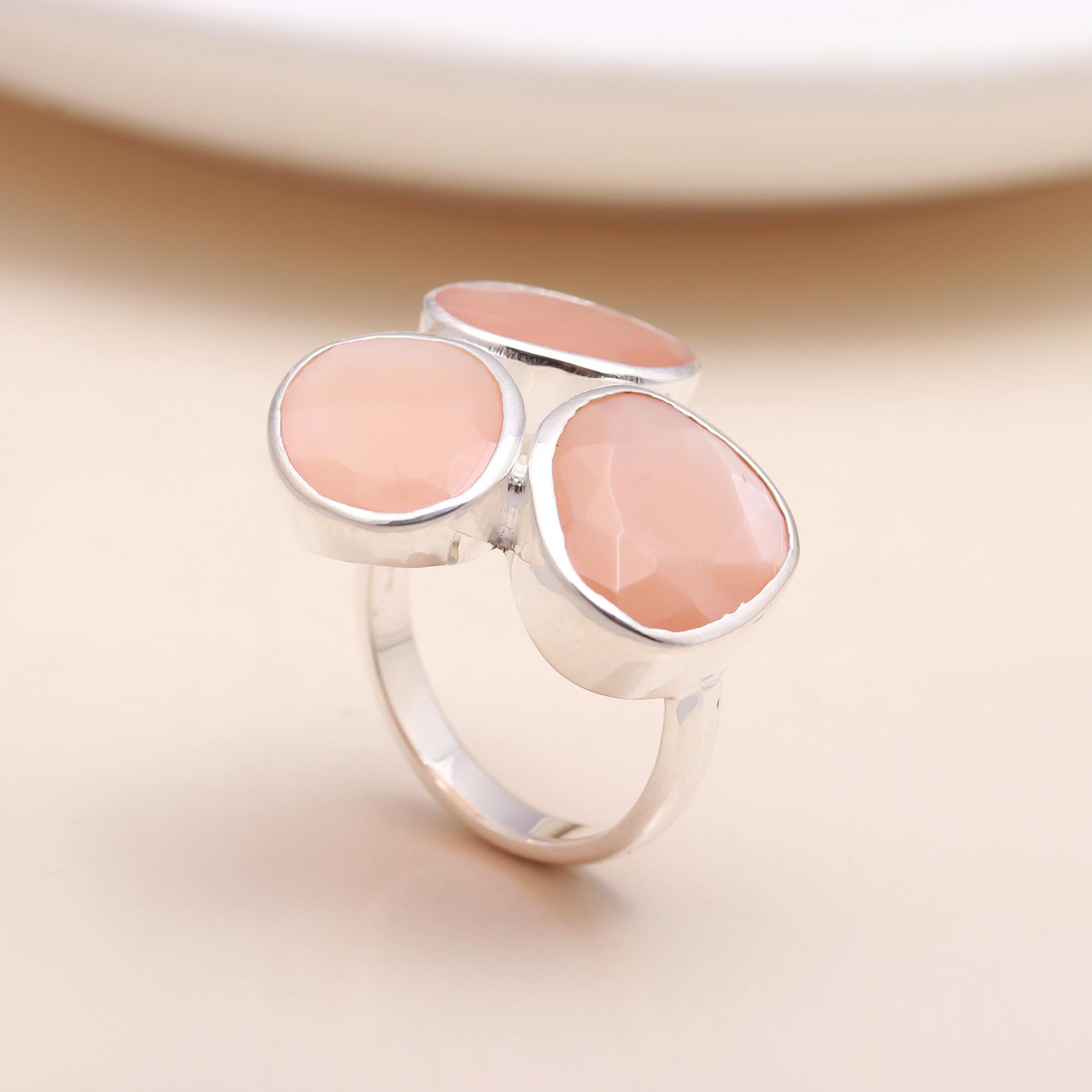 The Pastel Cluster: Multi-Stone Pink Opal Ring