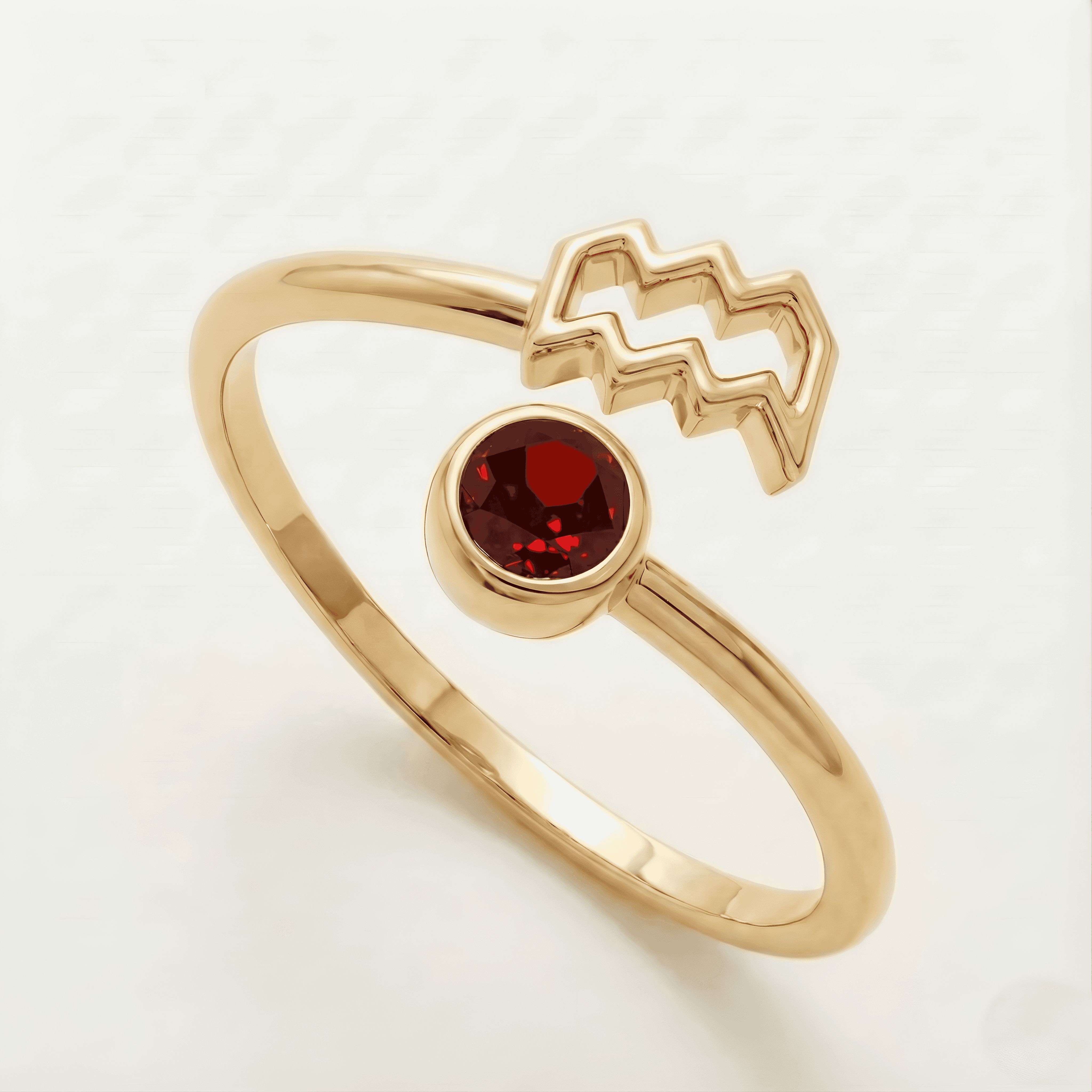 The Celestial Sign: Zodiac Birthstone Open Ring