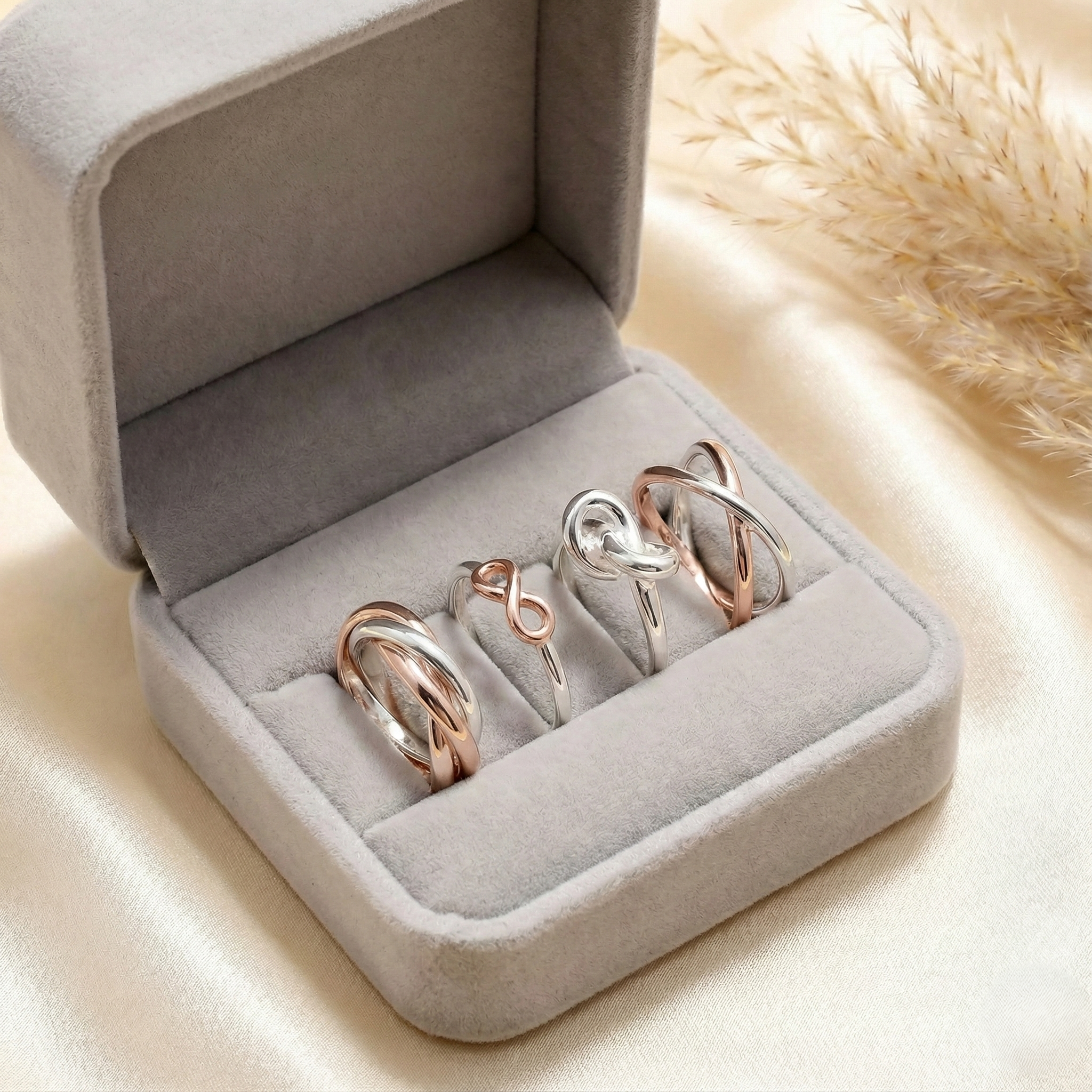 The Eternal Promise: 4-Piece Infinity Ring Gift Set