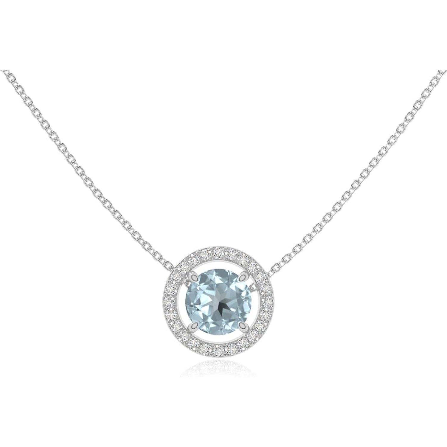 The Midnight Circle: London Blue Topaz Halo Necklace