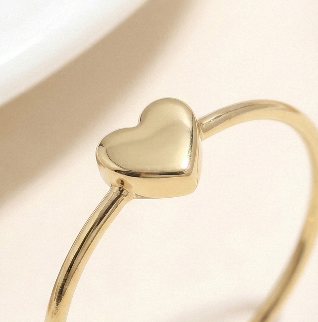 The Little Love: Dainty Puff Heart Ring