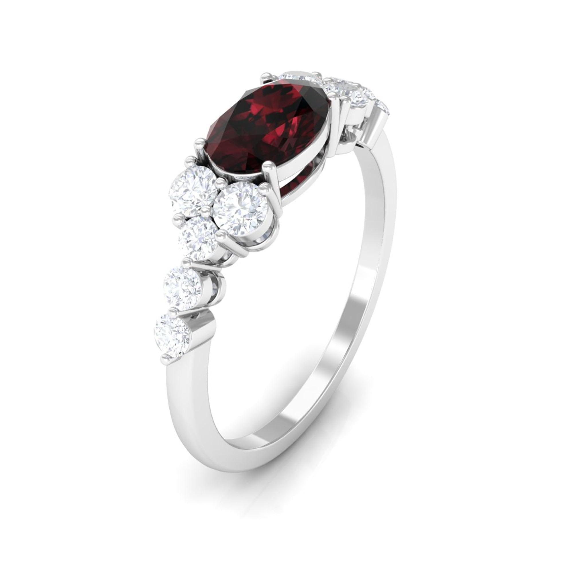 The Vintage Sparkle : Garnet & Moissanite Cluster Ring
