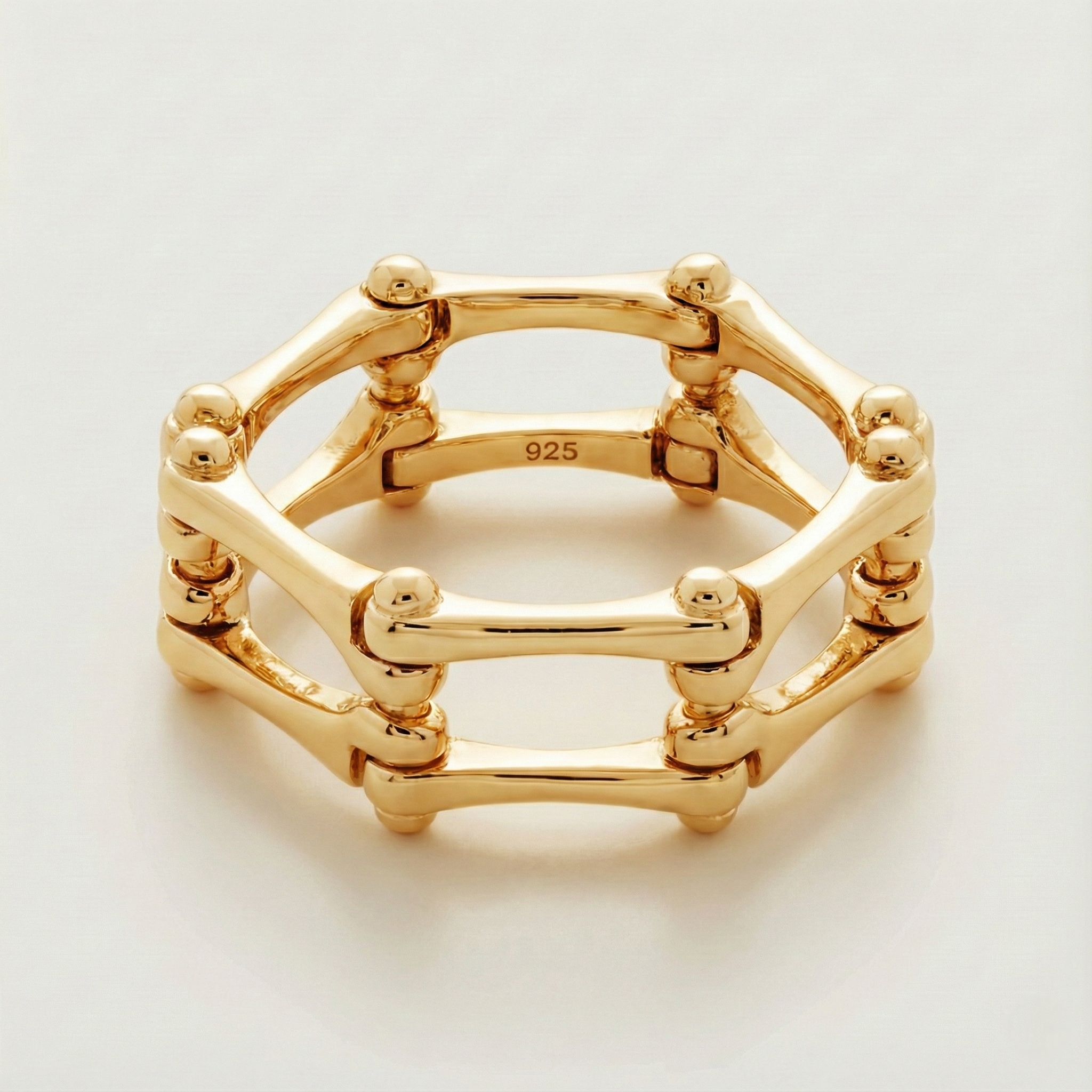 The Golden Drive: Mechanical Biker Chain Ring