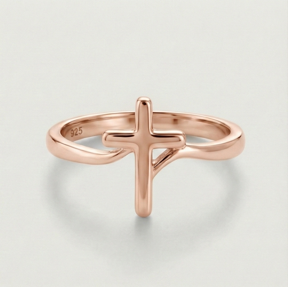 The Silver Faith: Minimalist Handmade Cross Silver Ring