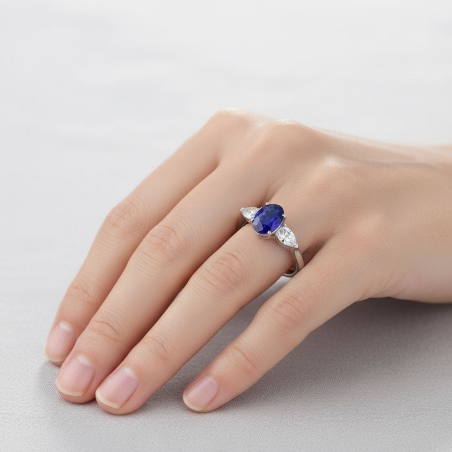 The Royal Trilogy : Tanzanite & Moissanite Ring