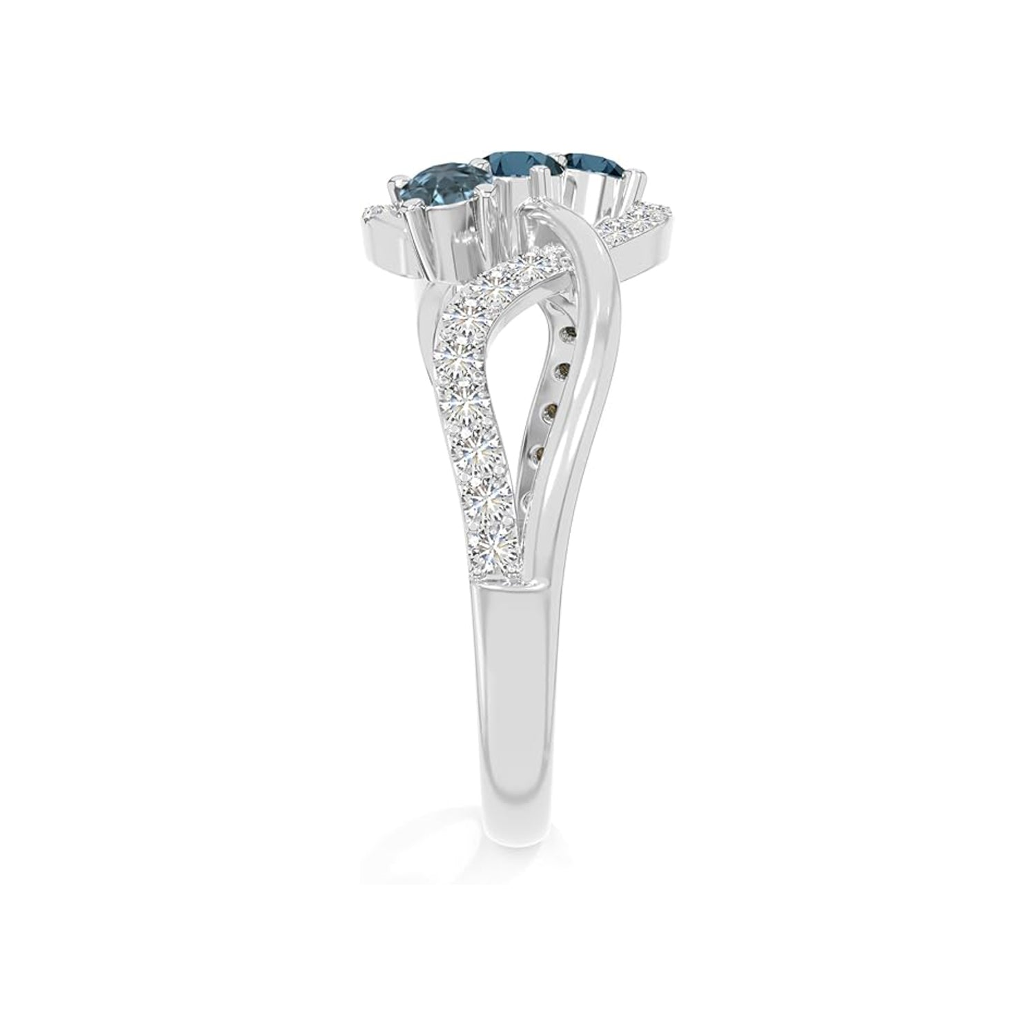 The Deep Blue Flow: London BT & Moissanite Infinity Ring