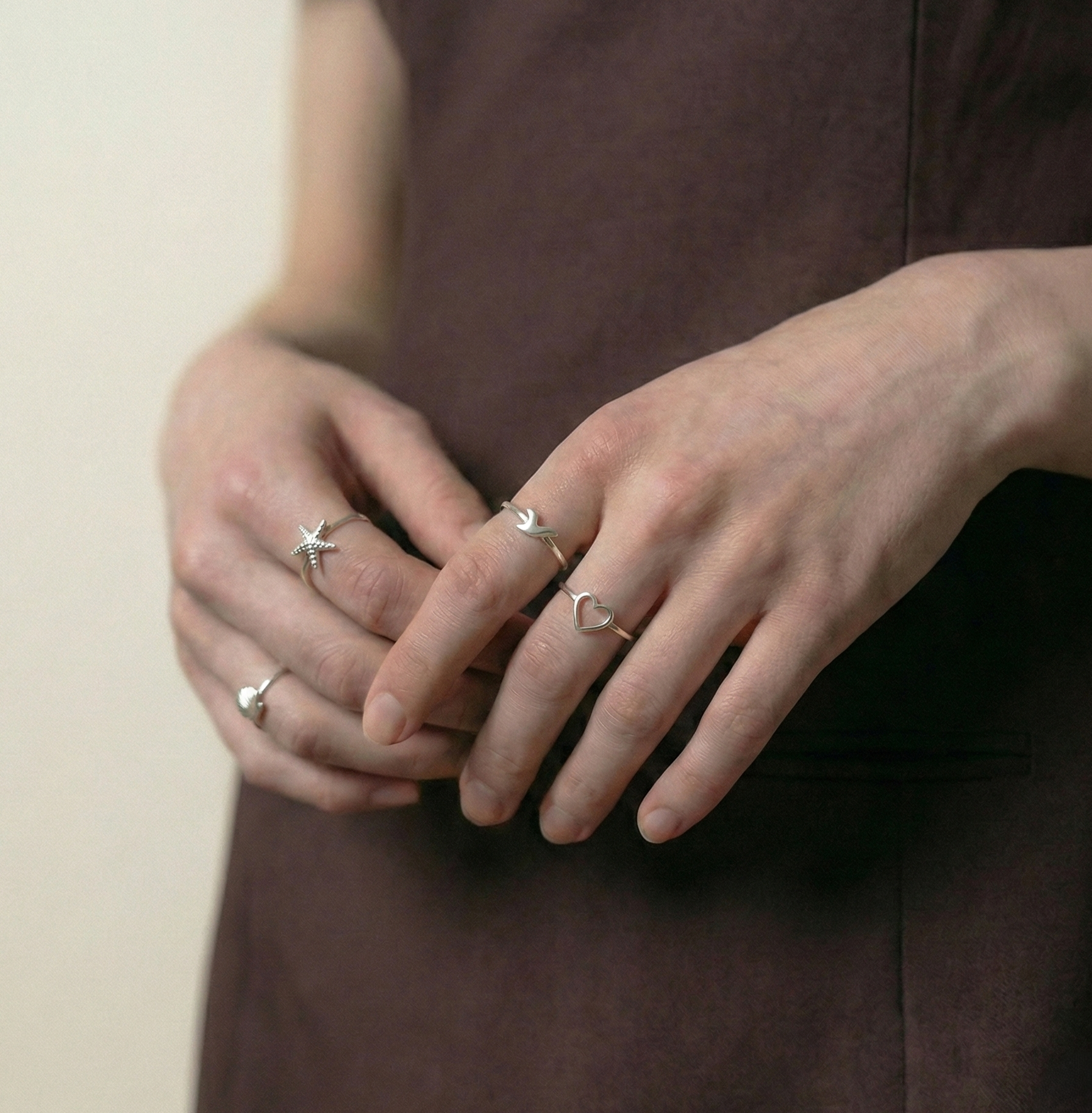 The Coastal Charm: Silver Starfish Minimalist Ring