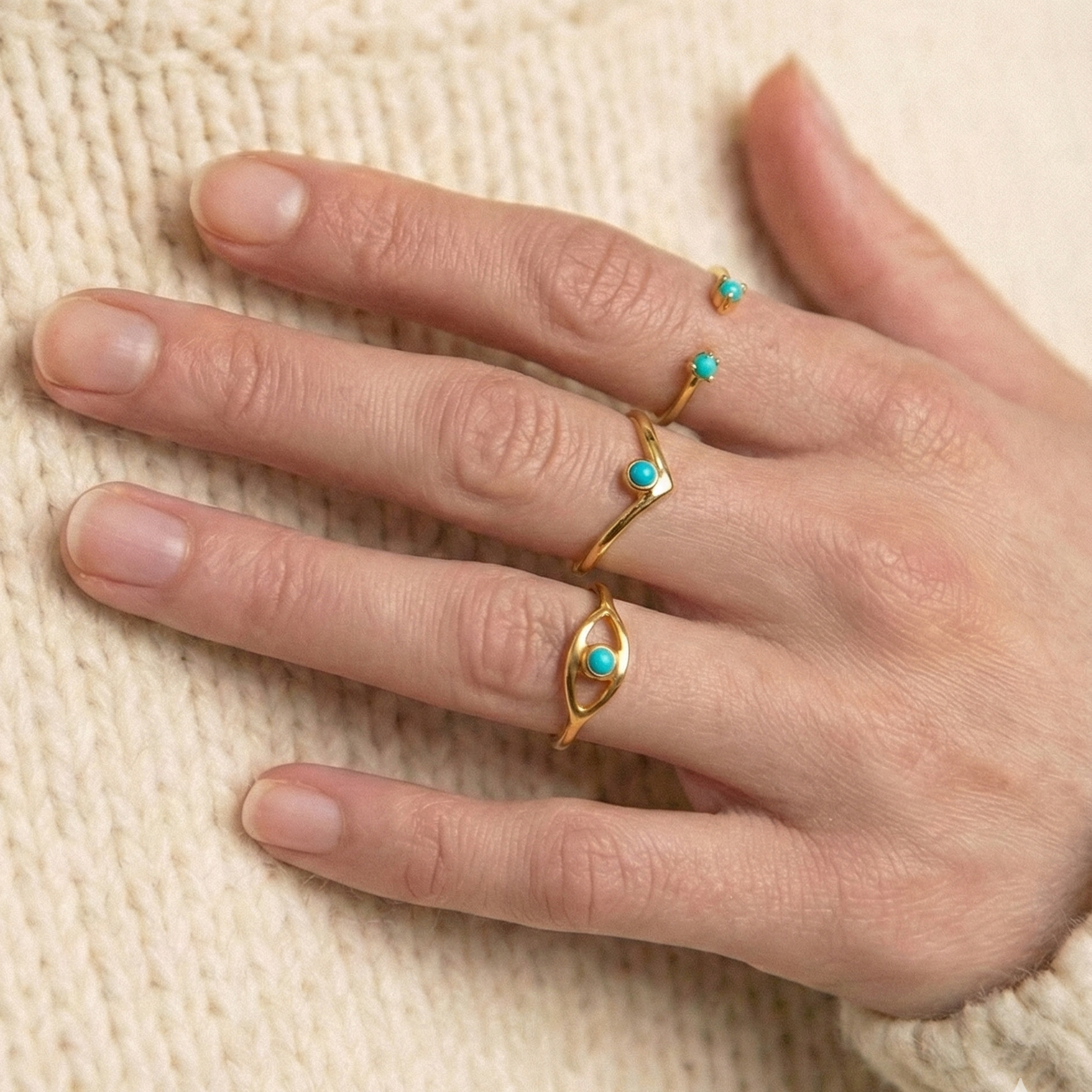 The Turquoise Peak: Chevron Wishbone Ring
