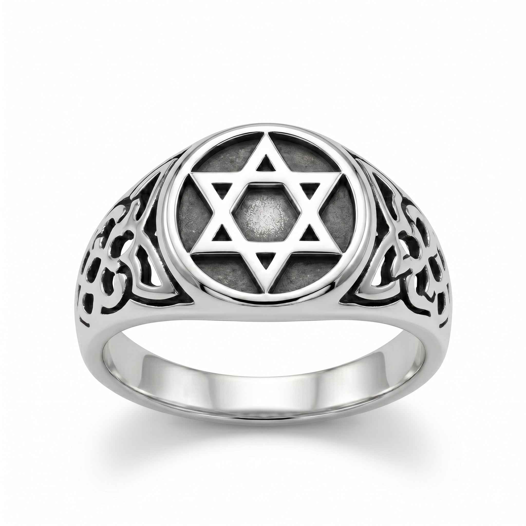 The Shield: Star of David Oxidised Celtic Signet Ring