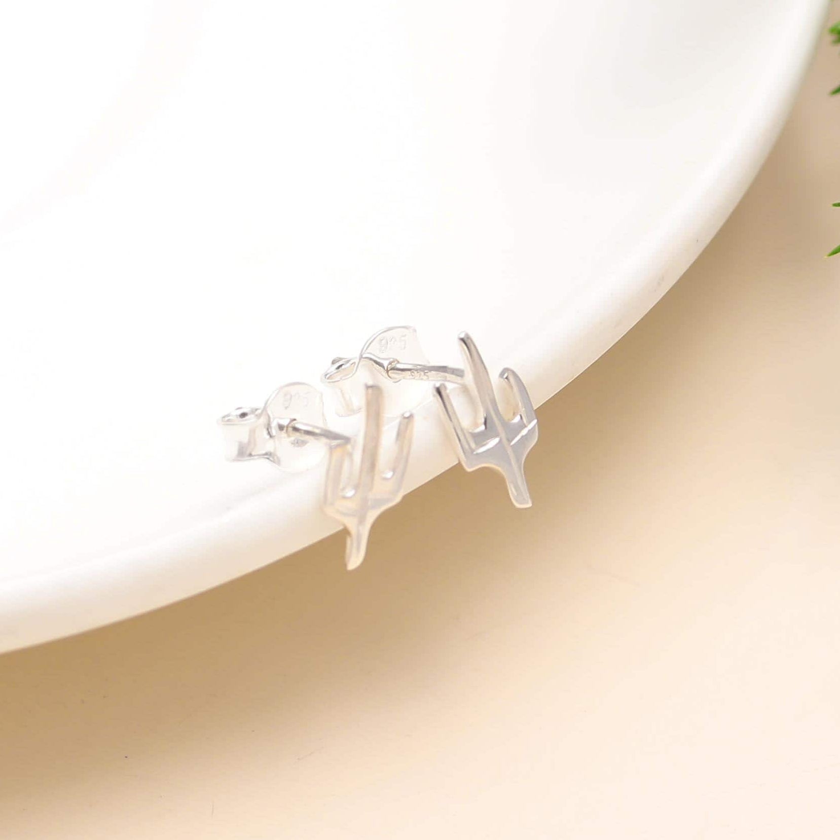 The Silver Saguaro: Sterling Silver Cactus Stud Earrings
