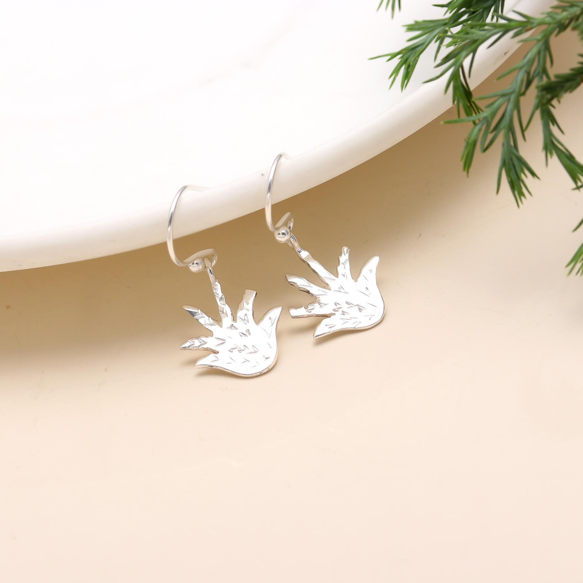 The Desert Sway: Sterling Silver Cactus Dangle Earrings